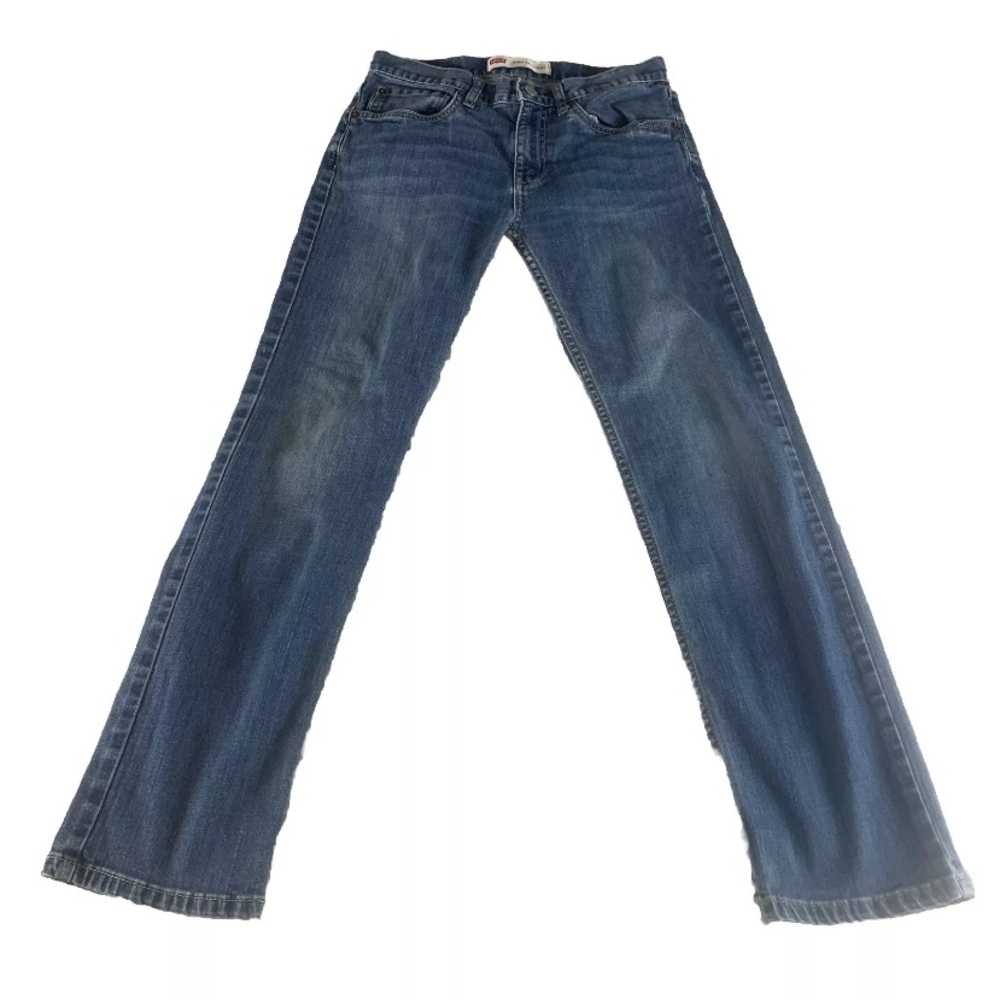 Levis 514 Boys Blue Jeans Straight Leg Medium Wash‎ Straight Leg Size 16 R 28x28
